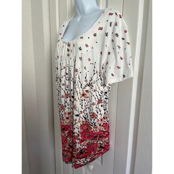 Women's Casual Round Neck Short Sleeve Tunic Top for Leggings Loose Blouse Shirt - Picture 4 of 8